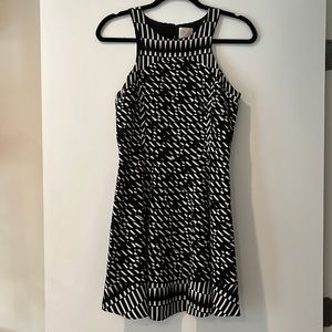 Parker Black and White Halter Mini Dress